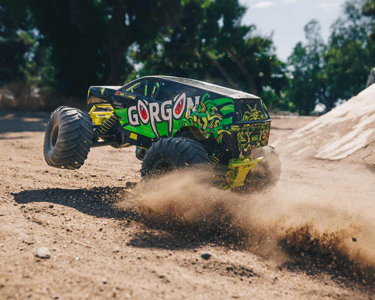 1/10 GORGON 4X2 MEGA 550 Brushed Monster Truck RTR with Battery & Charger, Yellow